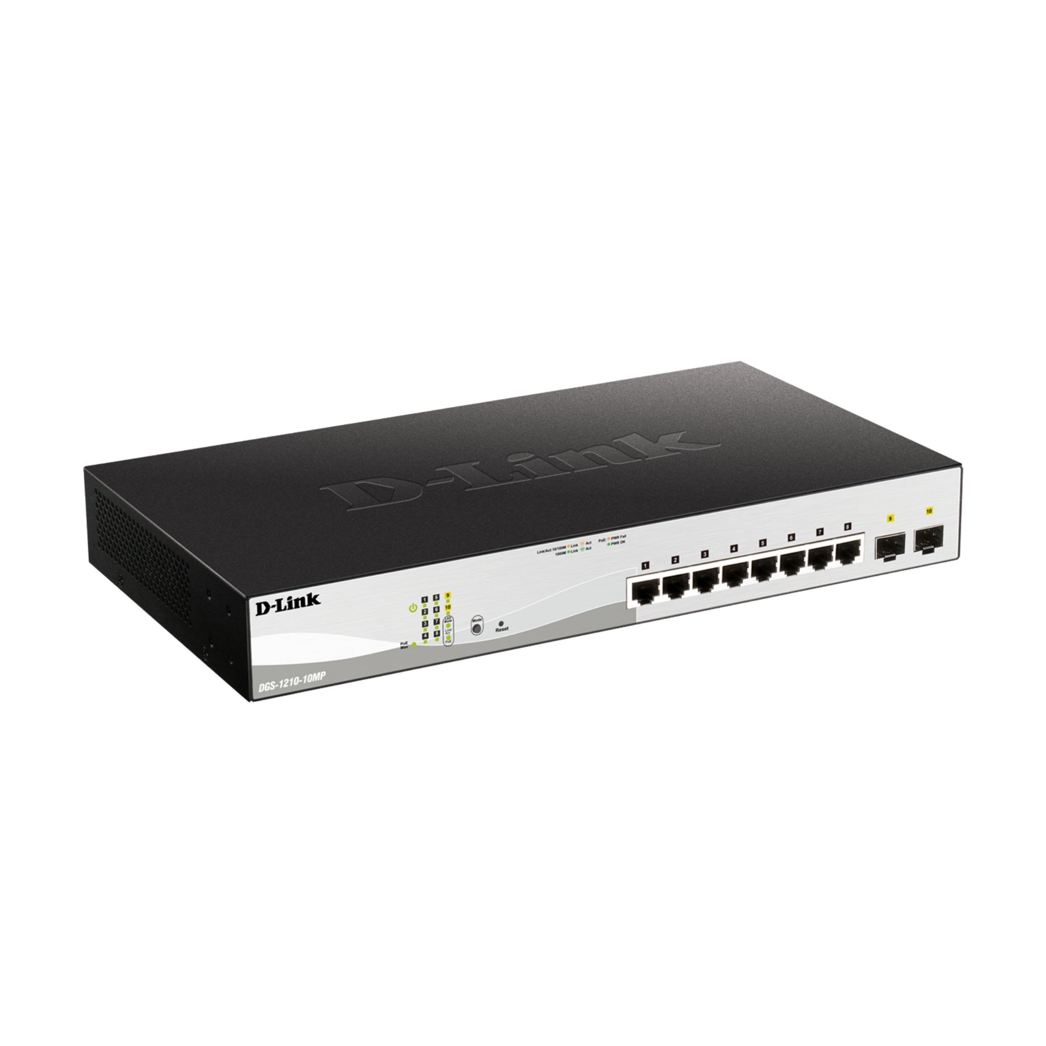 D-Link DGS-1210-10MP 8-Ports + 2 SFP Smart Managed Switch (130Watts PoE Budget)
