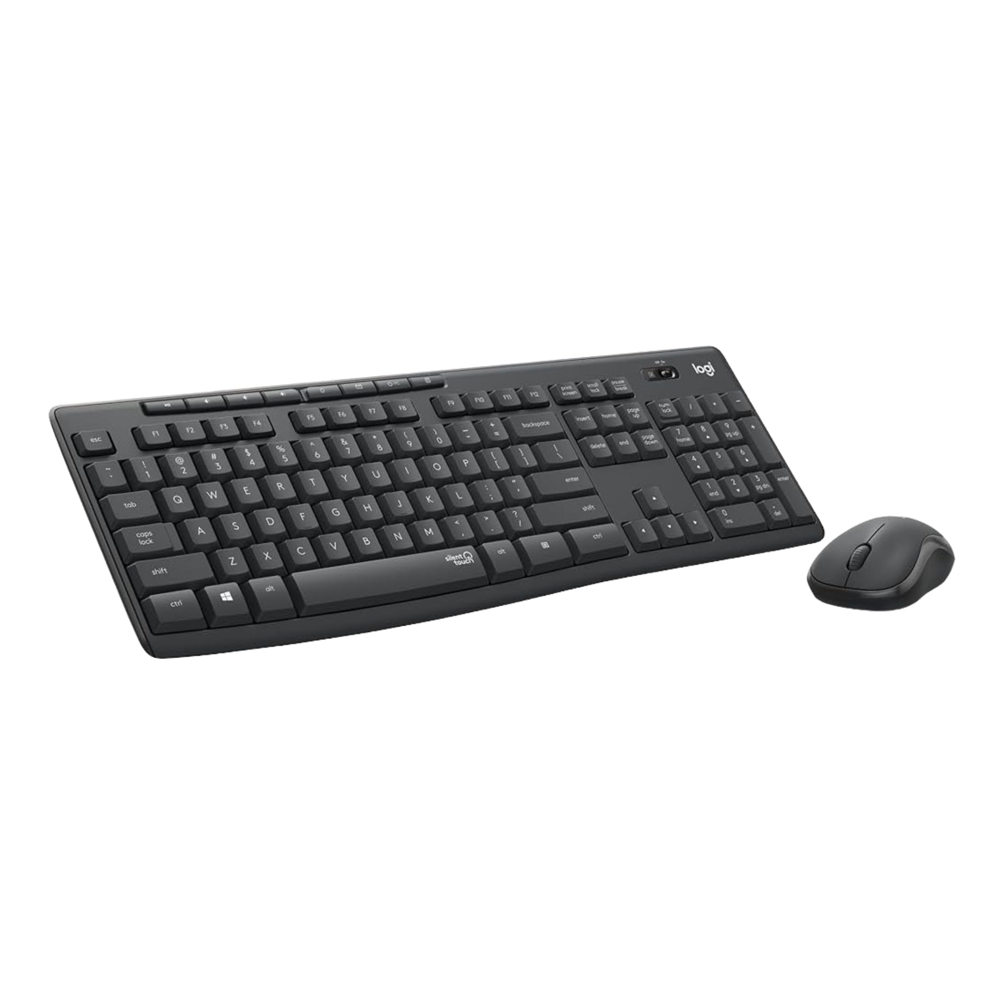 Logitech MK295 Silent Wireless Keyboard and Mouse Combo – with SilentTouch Technology, Full Numpad, Lag-Free Wireless, Black