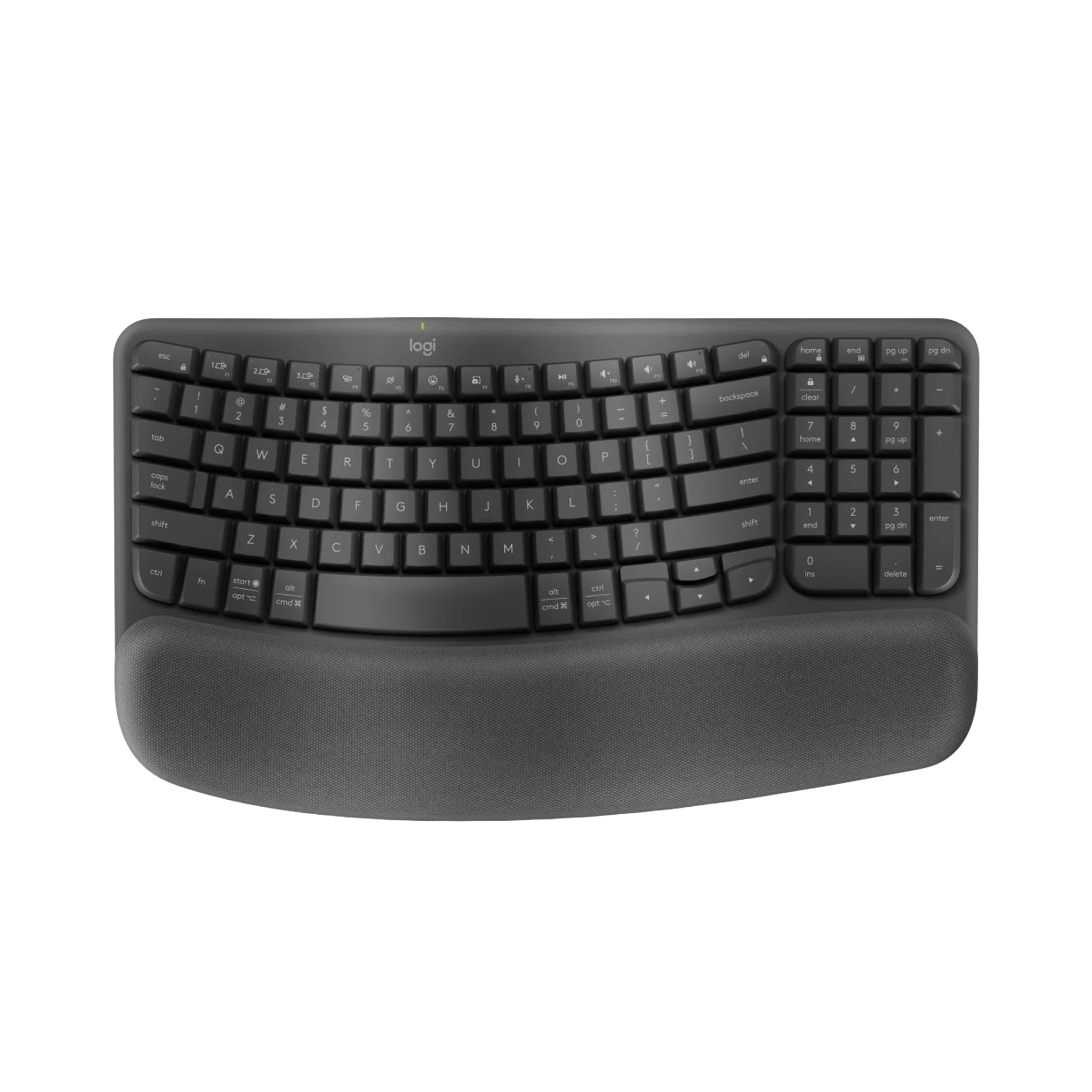 Logitech Wave Keys Wireless Ergonomic Keyboard graphite